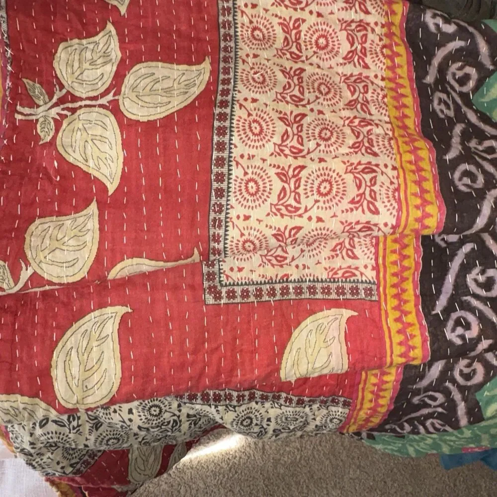 Handmade kantha quilt